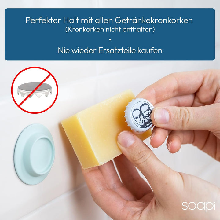 3er-Pack Schwebender Seifenhalter Magnet zum Kleben - Petrol - Wand Magnethalter für Seife - Ablage
