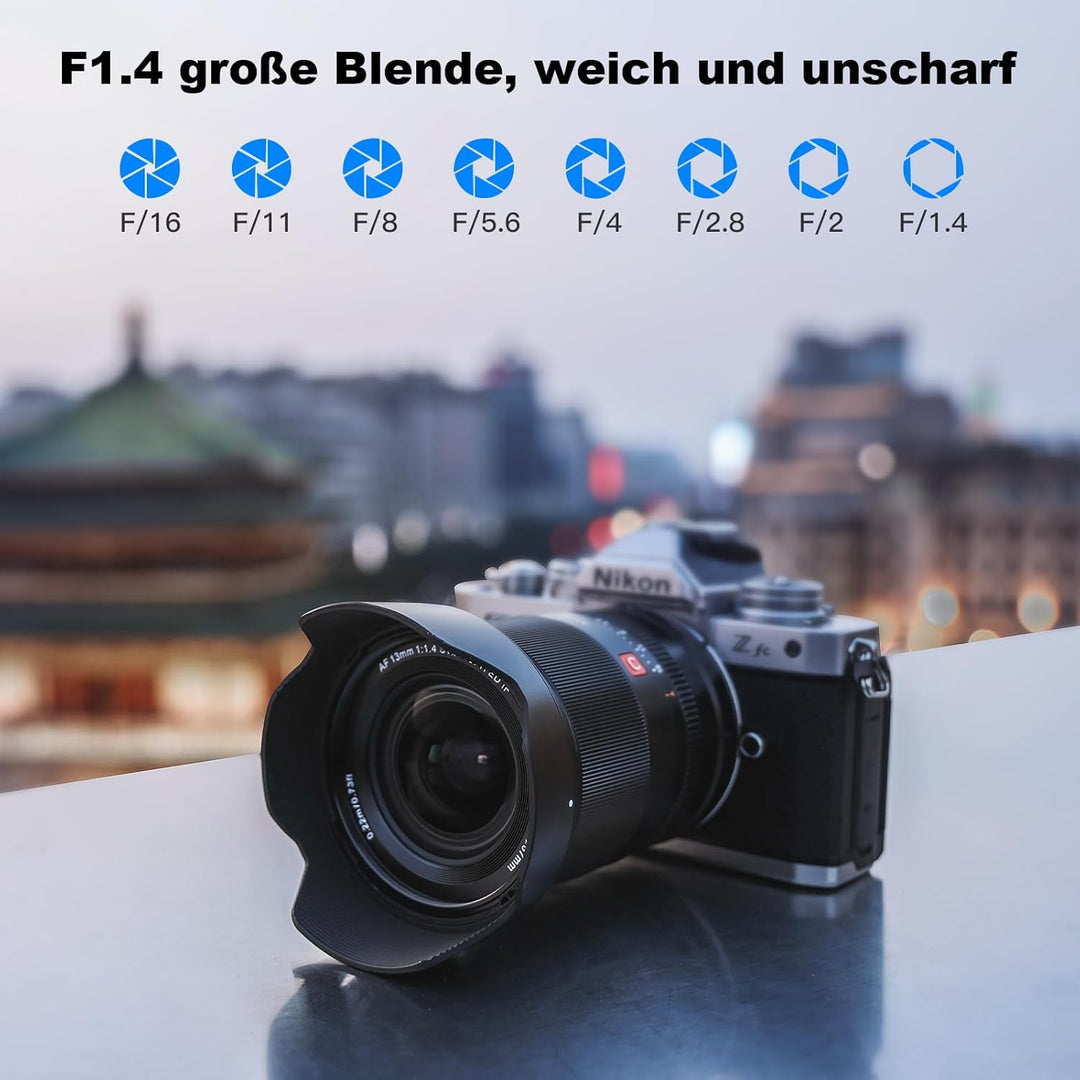 VILTROX 13mm F1.4 APS-C Superweitwinkel Autofokus Objektive für Nikon Z Mount Kamera Objektive Stand