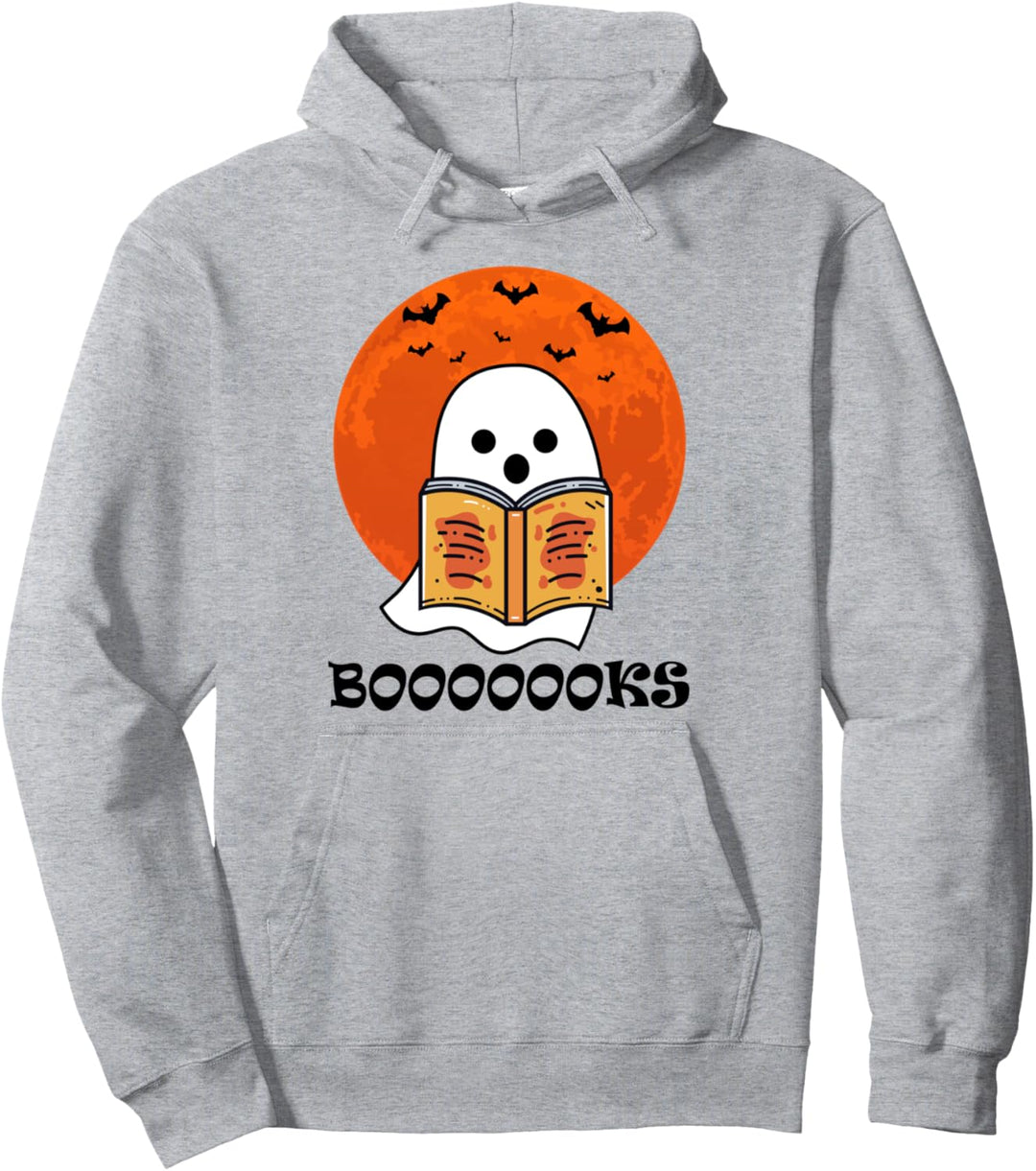 Booooooks Shirt Boo Read Books Halloween Pullover Hoodie