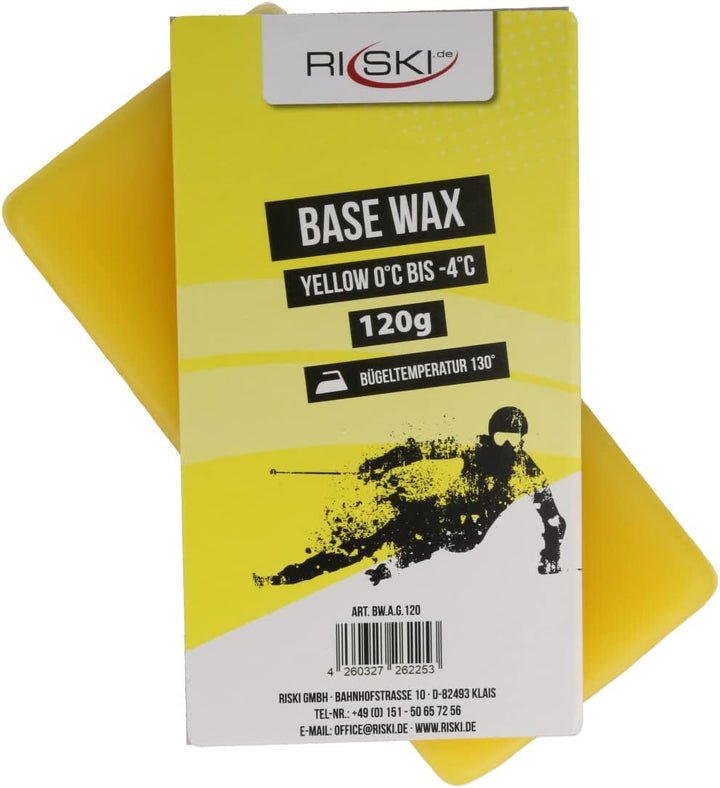 RiSki Skiwachs Set Base Wax Alpin gelb 120g + rot 120g + blau 120g + universal 120g