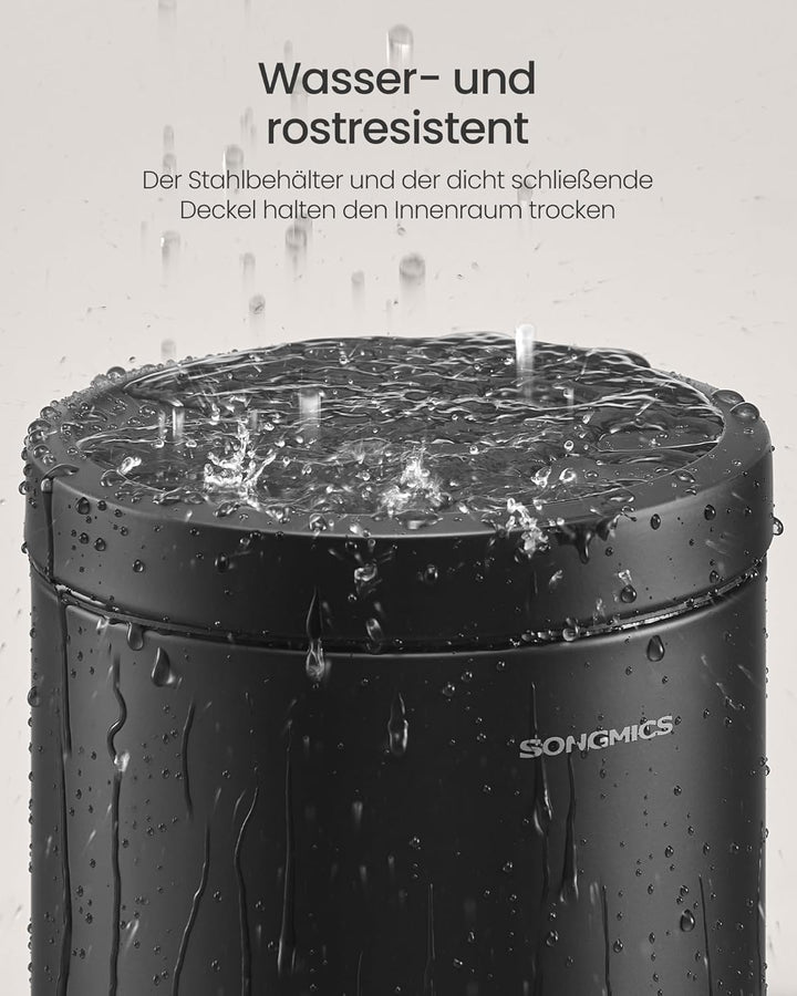 SONGMICS Kosmetikeimer, 6 Liter, Mülleimer Bad, mit Softclose-Deckel, Tretmülleimer, Stahl, für klei