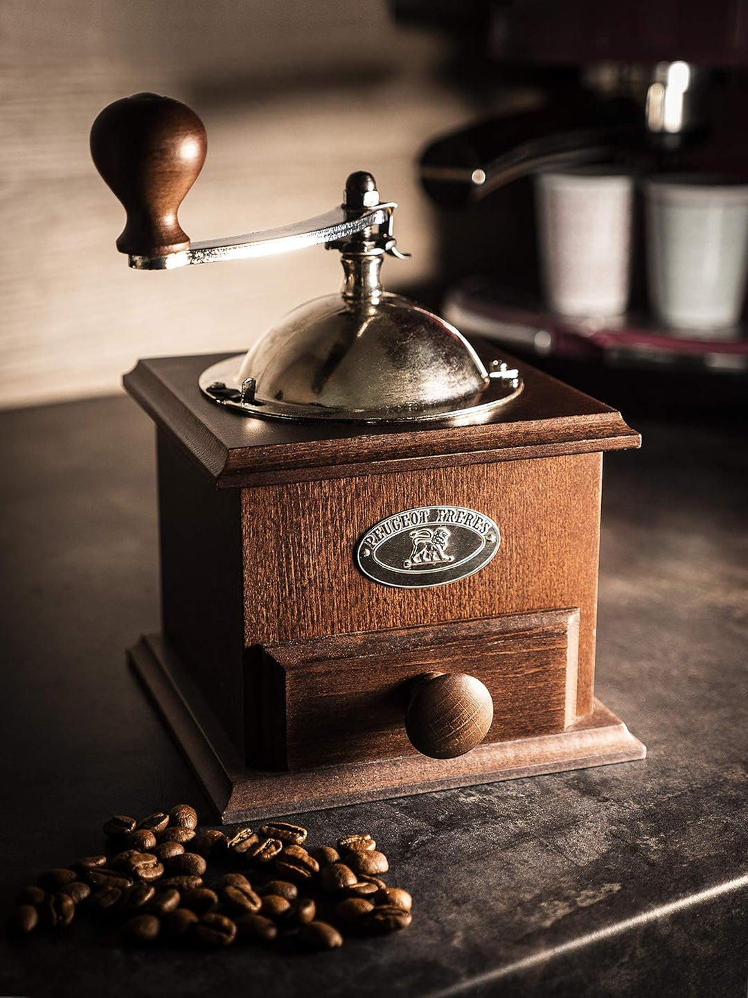 Peugeot 841-1 Kaffeemühle Nostalgie, 21 cm, Dunkelbraun, Brau