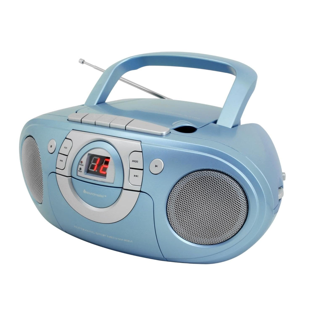Soundmaster SCD5100BL Radio Kassettenspieler mit CD Spieler in blau, blau