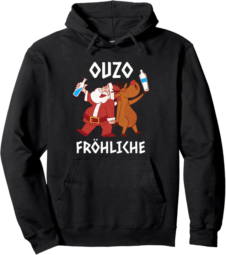 Ouzo Fröhliche Weihnachten Griechenland für Griechen Ouzo Pullover Hoodie