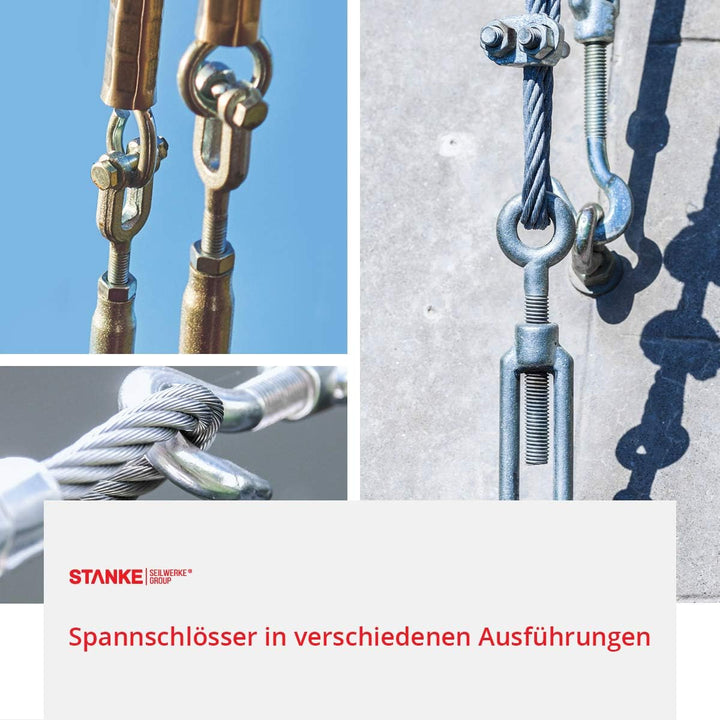 Seilwerk STANKE 20x M6 Spannschloss Gabel-Gabel Verzinkt Seilspanner Spanner für Drahtseil Spannschr