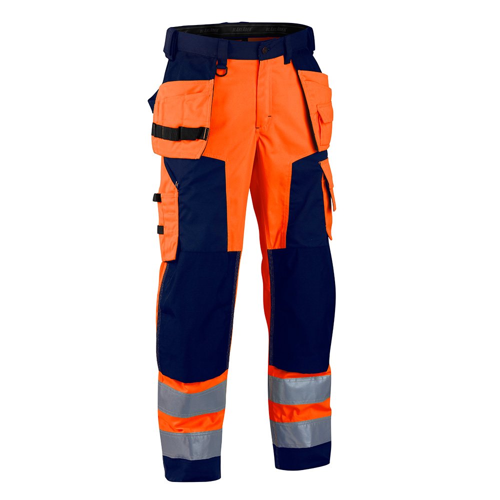 Blåkläder Workwear Winter SoftshellBundhose Highvis 1567, 44, orange / marine, 1 Stück, 67-15672517-