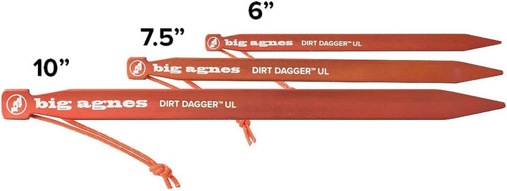 Big Agnes Dirt Dagger UL Zelthering 19cm 6er-Pack 19 cm (7,5 Zoll) (6er-Pack), 19,1 cm (6 Stück)