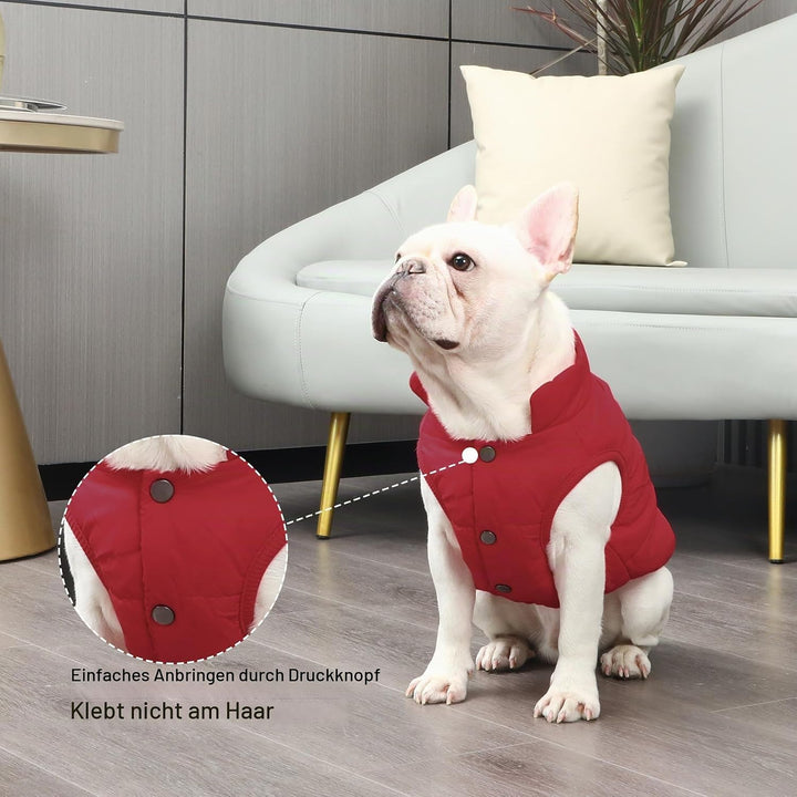 Mit Fleece gefütterte Hundejacke mit 2 Schichten von JoyDaog, sehr warm für den Winter und kaltes We