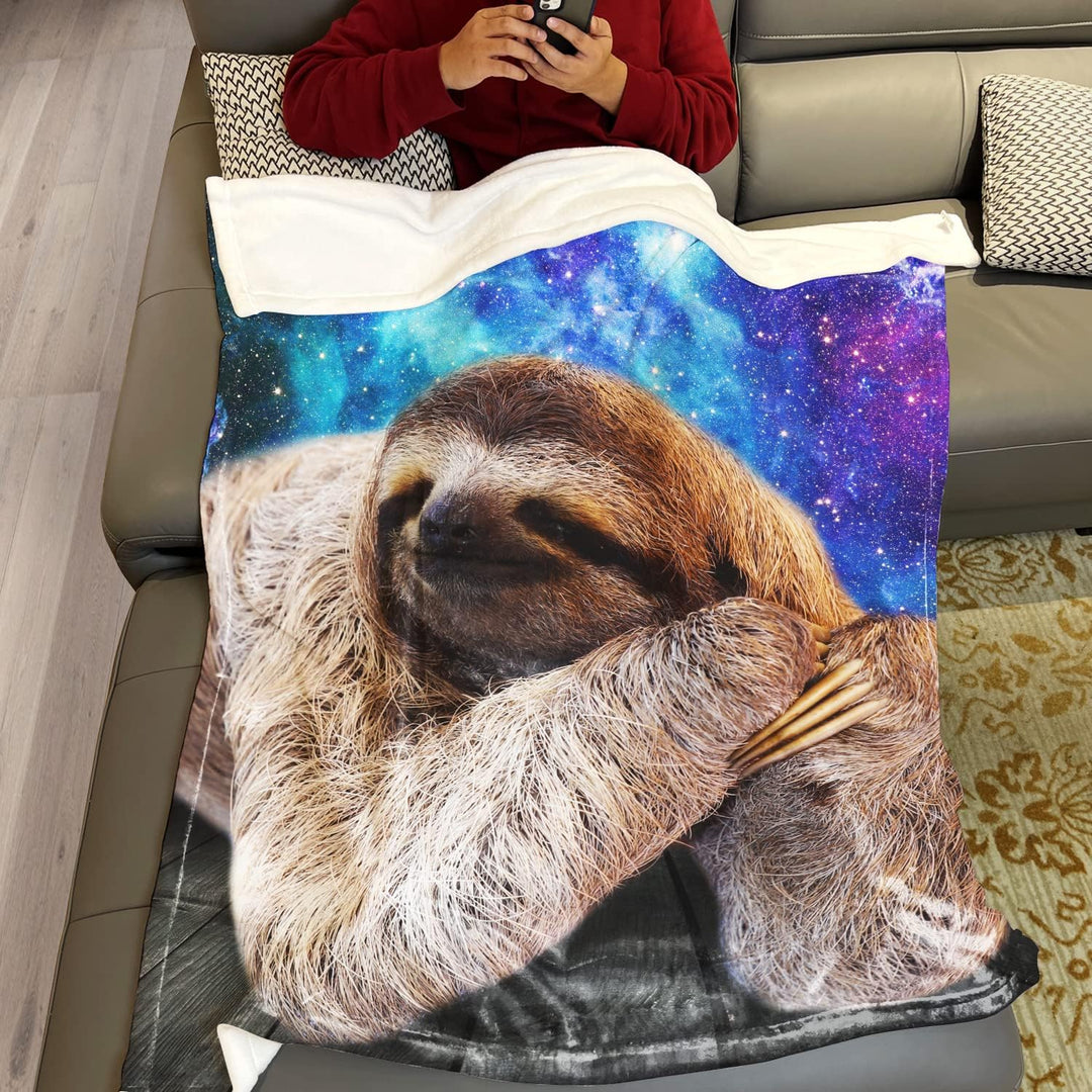 YISUMEI Decke 150x200 cm Kuscheldecken Sanft Flanell Weich Fleecedecke Bettüberwurf Faultier Holzmas