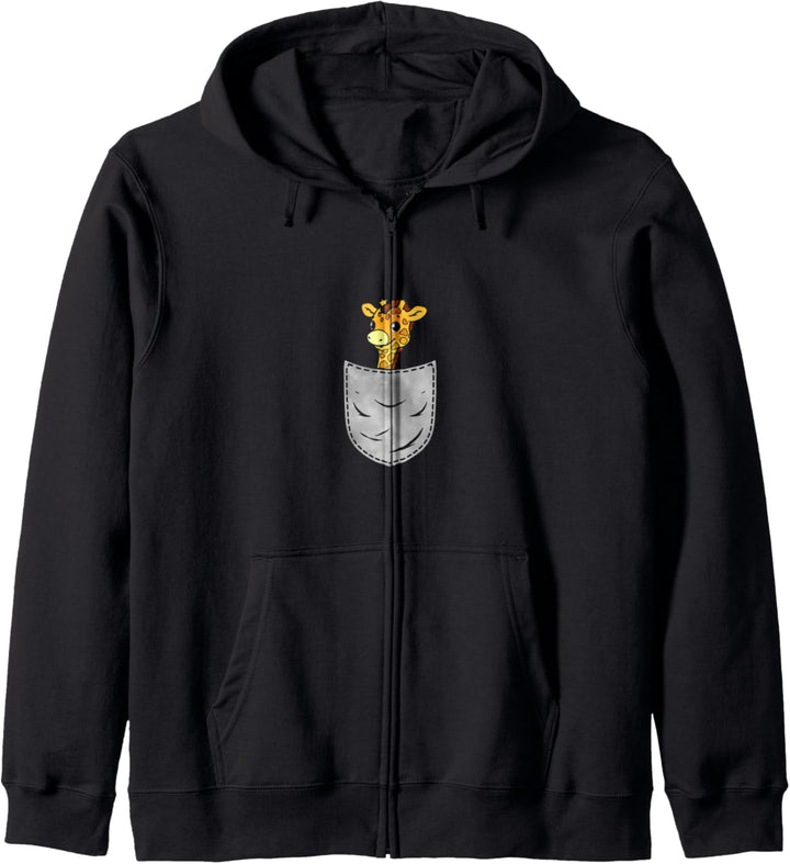 Giraffe In Der Tasche Tier Pocket Animal Lustige Giraffe Kapuzenjacke