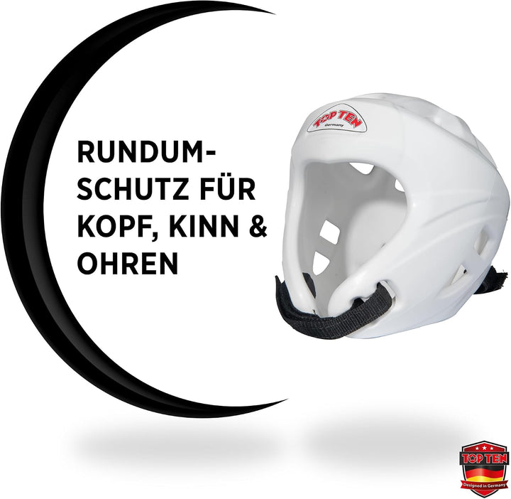 TOP TEN Kopfschutz „Avantgarde“ (WAKO Approved) Weiss L, Weiss L