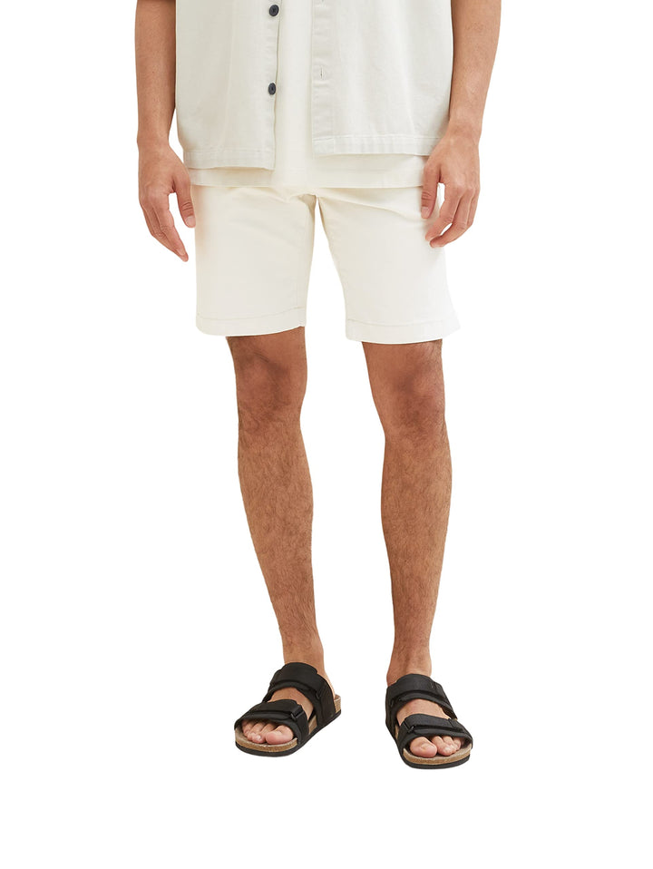 TOM TAILOR Herren Slim Chino Bermuda Shorts mit Stretch 28 13808 - Creme, 28 13808 - Creme
