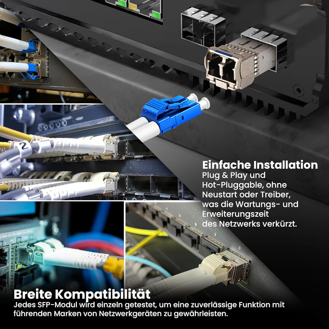 Extralink SFP Modul 10G LC Duplex Multimode 1310 nm 10KM MSA-kompatibel – Für HP, ARUBA, Switches, R