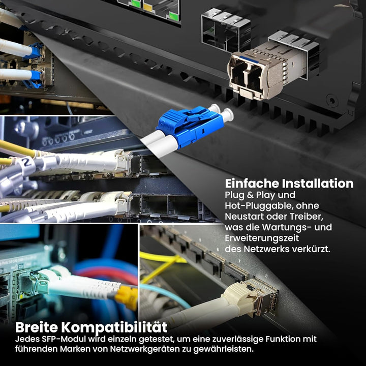 Extralink SFP Modul 10G LC Duplex Multimode 1310 nm 10KM MSA-kompatibel – Für HP, ARUBA, Switches, R