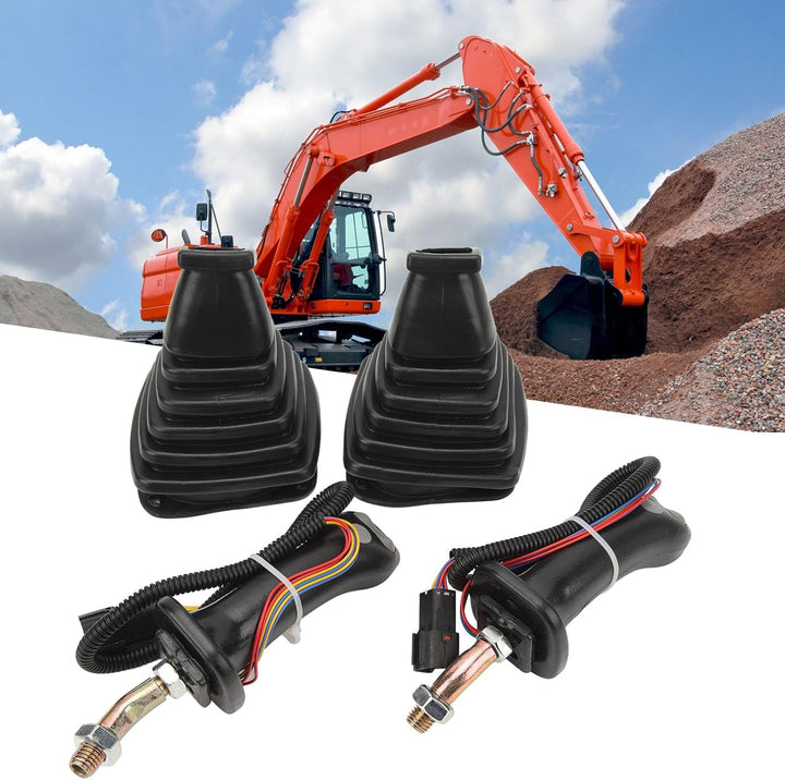 Bagger-Joystick-Kit, 2-teilig, 3-Tasten-Bagger-Joystick-Griffe mit Staubschutz, Ersatz für Doosan DH