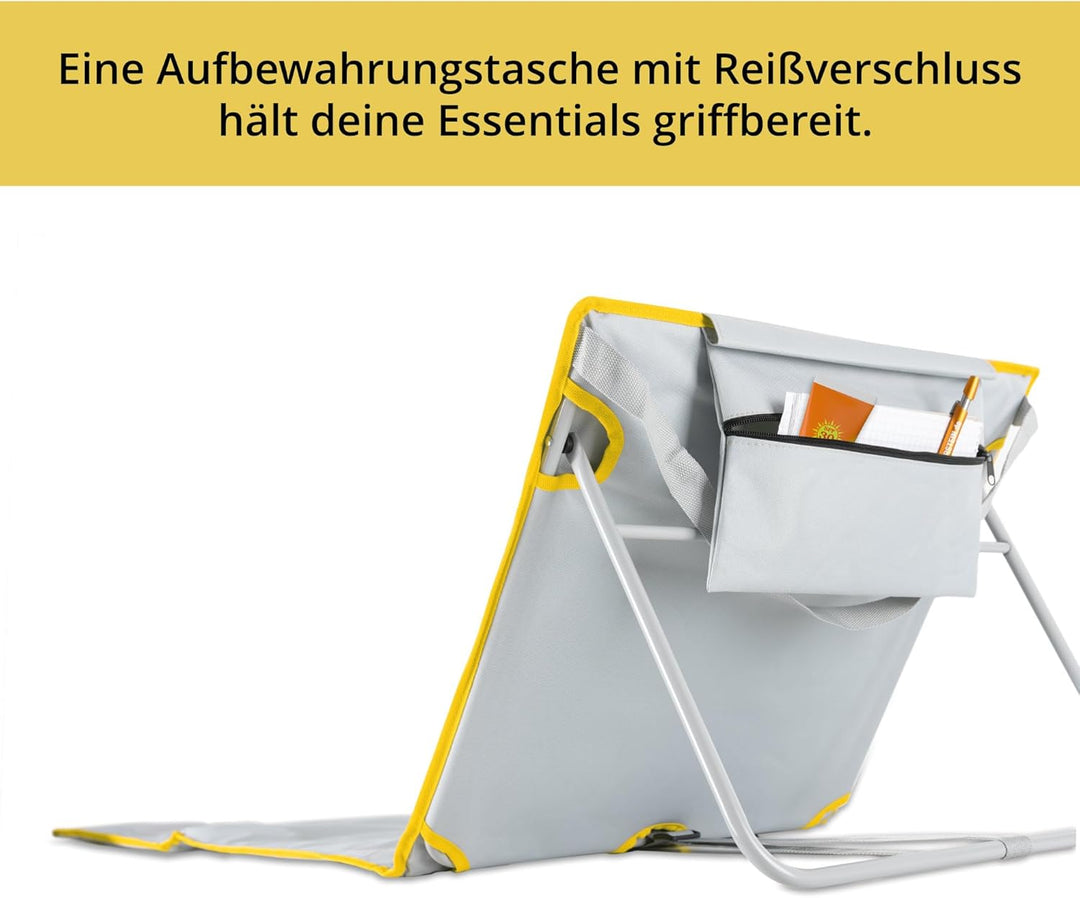Stagecaptain Beachmatte “Layla” 2X Set - Gepolsterte Strandmatten mit Kopfkissen - Verstellbare Rück