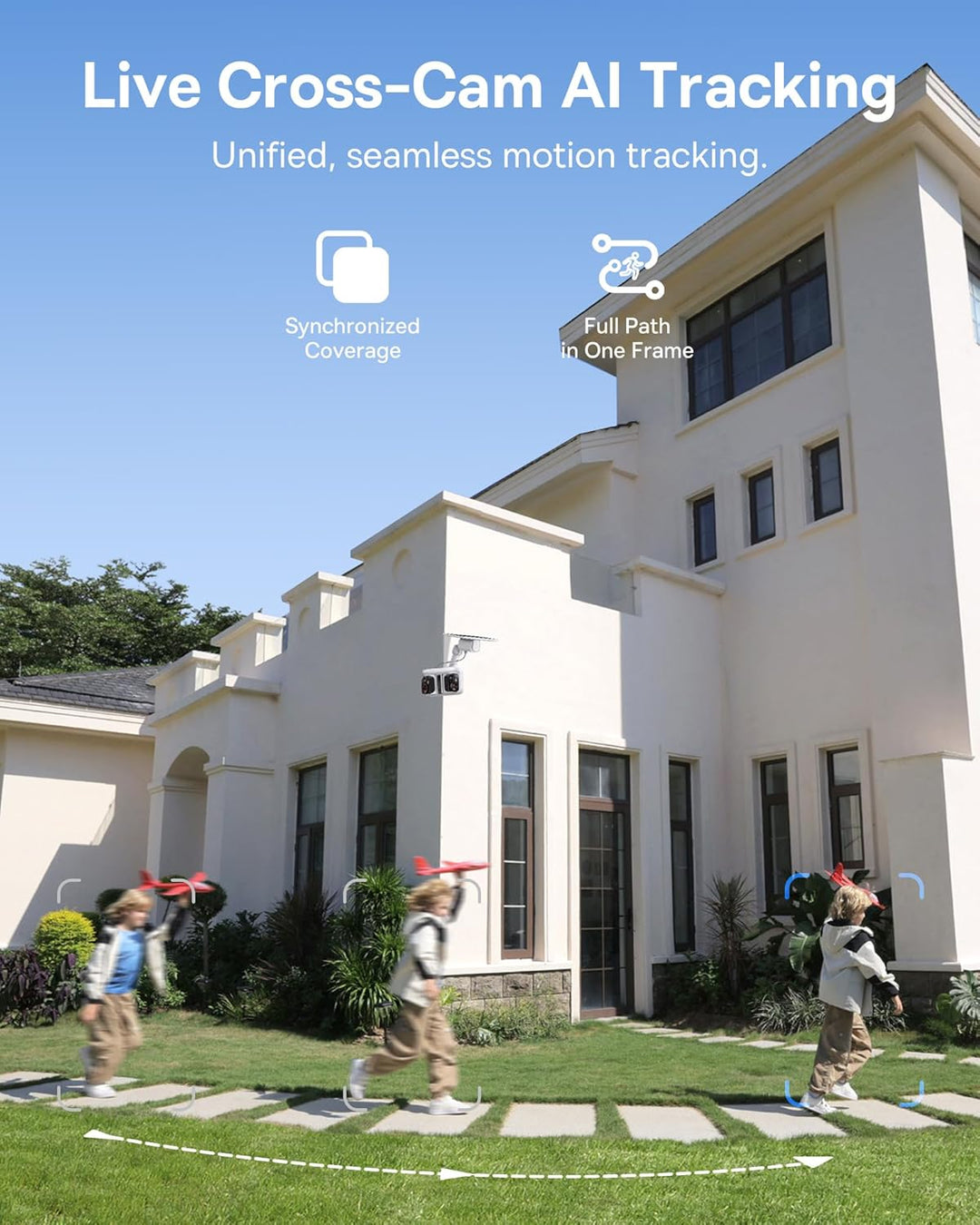 Baseus Security X1 Pro Überwachungskamera Aussen Solar WLAN, Kamera Überwachung Kabellos Dual-Kamera