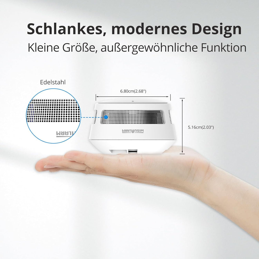 Rauchmelder, Rauchmelder 10 Jahre Batterie, Feuermelder mit Stummschaltfunktion aus der Ferne, Feuer