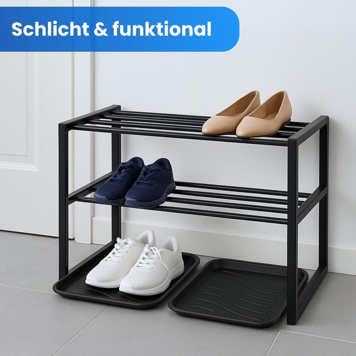 Bestlivings Schuhabtropfschale (4er Pack) Schuhwanne mit hohem Rand (38 x 38 x 2,5cm) - Aptropfunter