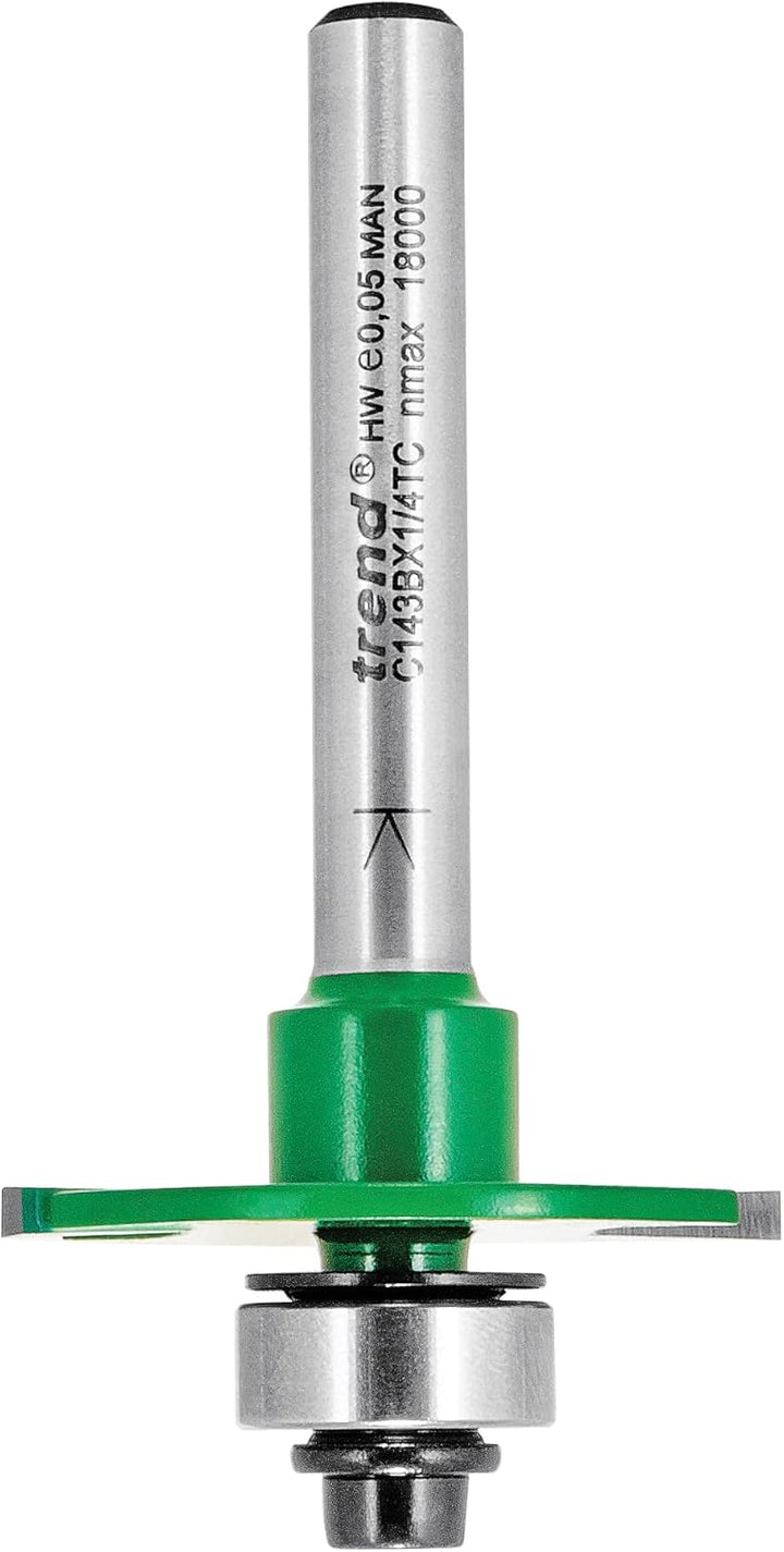 Trend CraftPro Schlitzfräser, 1/4 Zoll Schaft, 2 mm Schnittbreite, 31,8 mm Durchmesser, Hartmetallbe