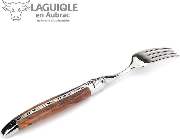 LAGUIOLE en Aubrac 6er Set Gabeln - Gemischte Hölzer Passend zu den Steak-Messern aus Frankreich Sta