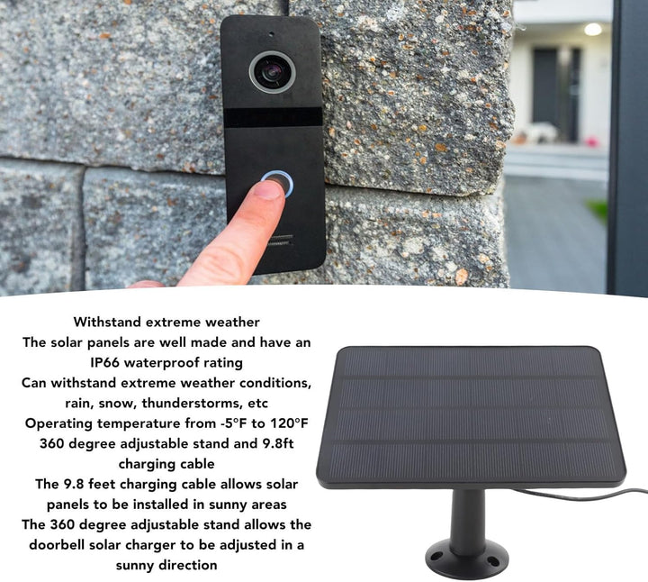 Solarpanel für Überwachungskamera, 10 W USB-Solarpanel für Kameras DC 5 V mit IP66 Wasserdicht, für