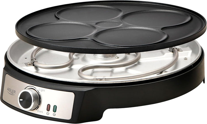 Adler Crêpe Maker [Ø 30cm] elektrisch mit Teigverteiler & Wender | Pfannkuchen Maker Platte mit Anti