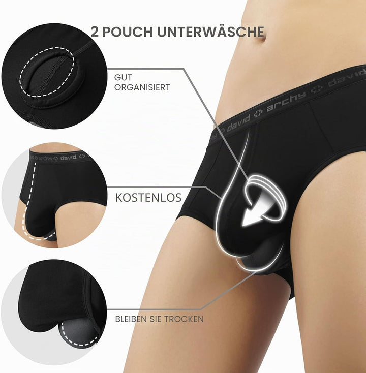 DAVID ARCHY Boxershorts Herren Modal mit Eingriff Separat Beutel Microfaser Multipack Unterhosen Fun