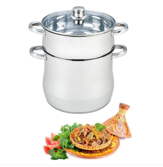Royal Swiss Couscous Pan Maker Dampfgarer, Edelstahl, 8 Liter