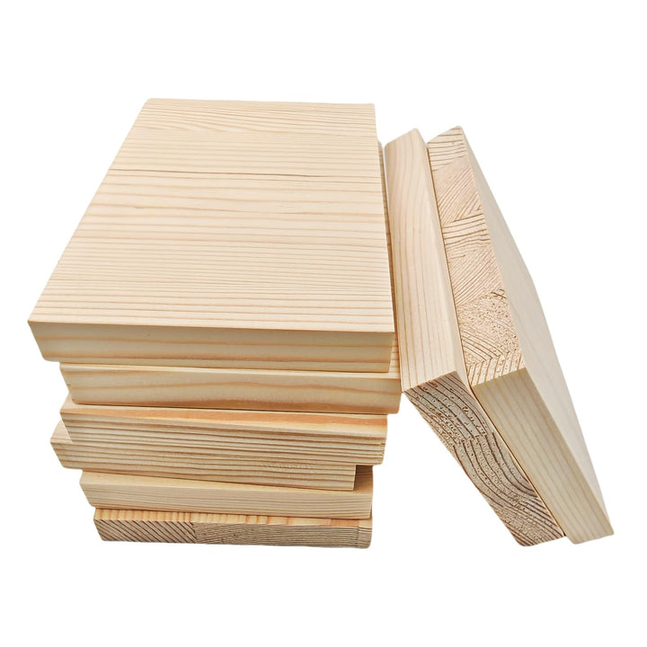 Rechteckige Holzbretter, unlackierte Holzblöcke zum Basteln, 15 x 10 x 1,5 cm, blanko, zum Schnitzen