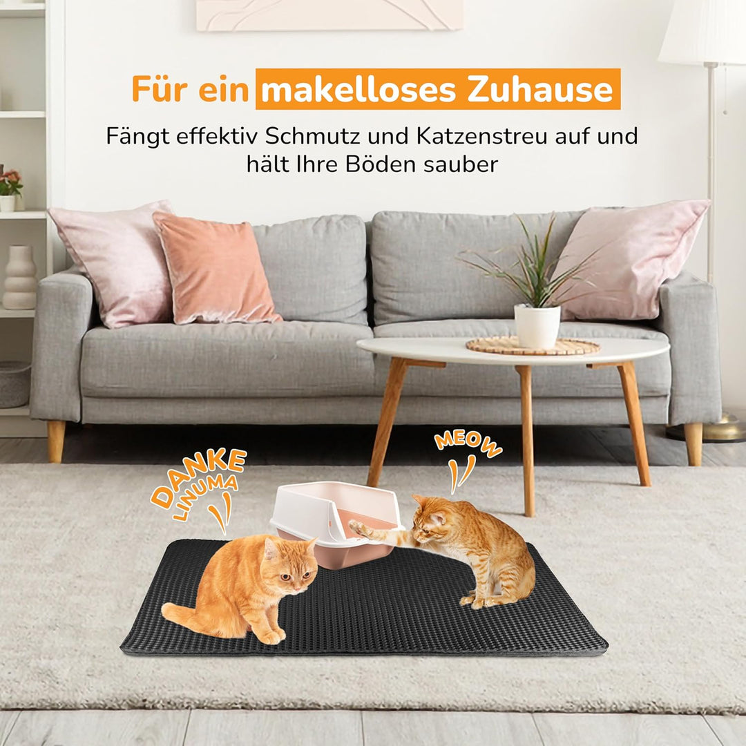 Katzenklo Matte 90x76cm Schwarz, Katzenstreu Matte, Katzenmatte Katzenklo, Katzentoiletten & Zubehör