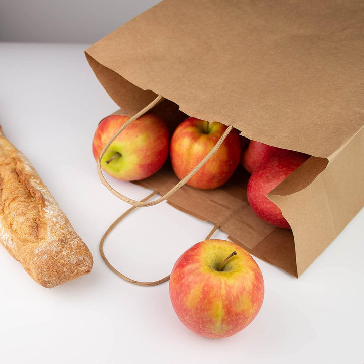 Extiff Einkaufstaschen, Kraftpapier, braun, mit Griffen, 26 x 17 x 24 cm (50) 50 26x17x24 cm, 50 26x
