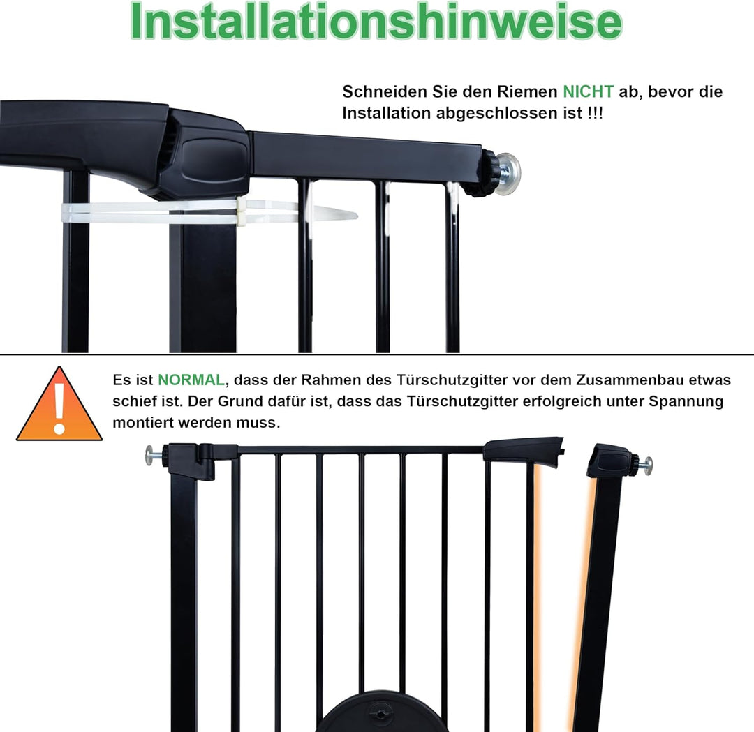 UISEBRT Treppenschutzgitter Türschutzgitter Ohne Bohren Treppengitter mit Katzentür Haustiertür, für