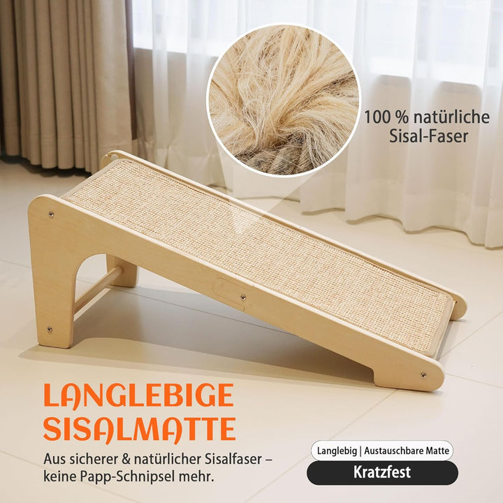 PETKARAY Kratzbrett Katze, 68 cm Hohe L-förmiger Sisal Kratzsäule, Dual-Use Kratzpads für Katzen, Ka