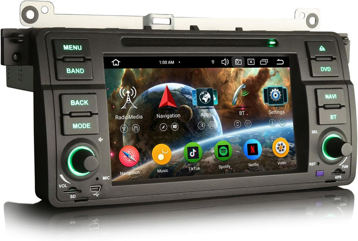 Erisin 7 Zoll 8-Kern 4GB RAM+64GB ROM Android 14 Autoradio mit GPS Navi für BMW E46 3er 318d 320 325