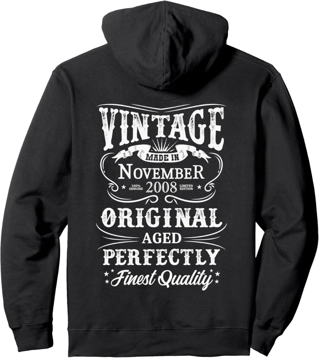 Jahrgang November 2008 Legendär Seit November 2008 Pullover Hoodie