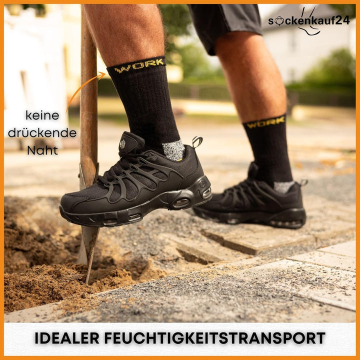 Herren Arbeitssocken (10 oder 20 Paar) WORK Socken Baumwolle 39-42 10 Paar | Schwarz/Grau Meliert, 3