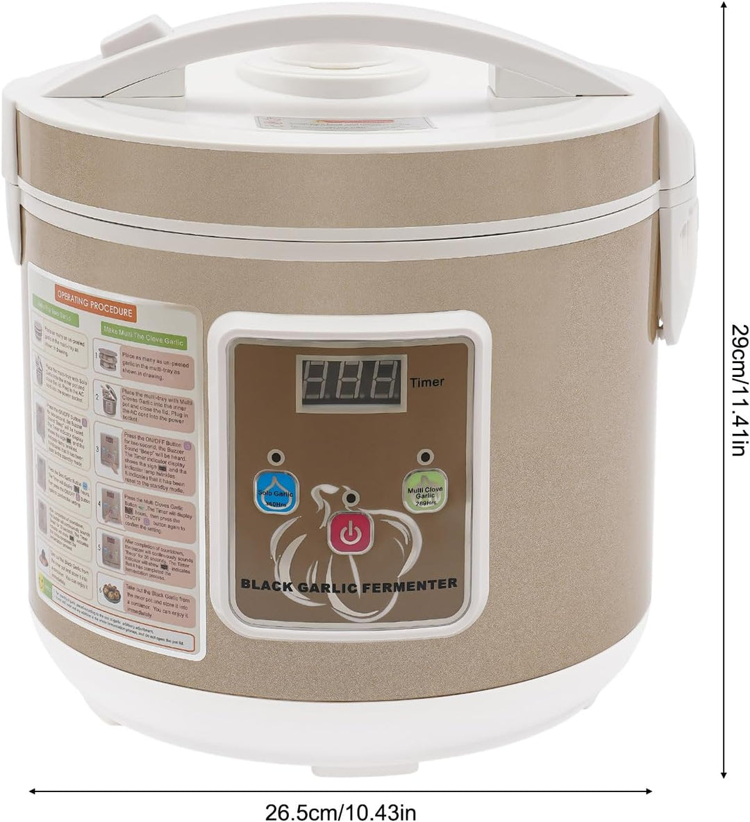 Schwarzer Knoblauch Fermenter 5L Automatisch Black Garlic Fermentationsmaschine 90W Schwarzer Knobla
