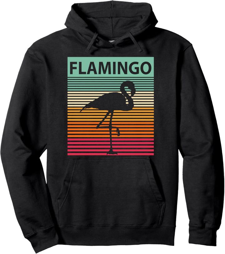 Retro Flamingo Pullover Hoodie