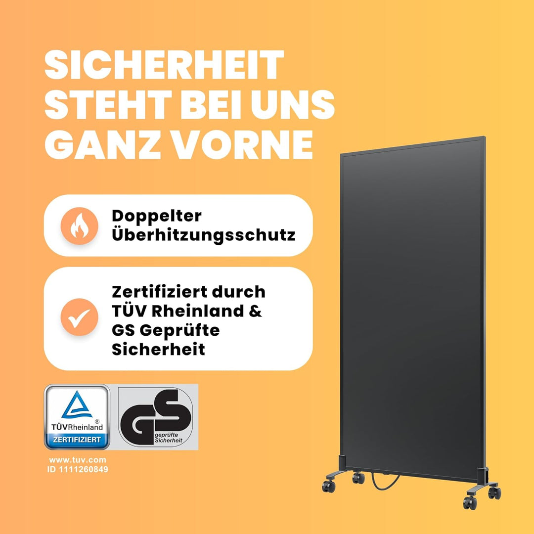 BR Bringer Infrarotheizung Standgerät - 700 Watt - Energiesparend - Mobile Elektroheizung mit Standf