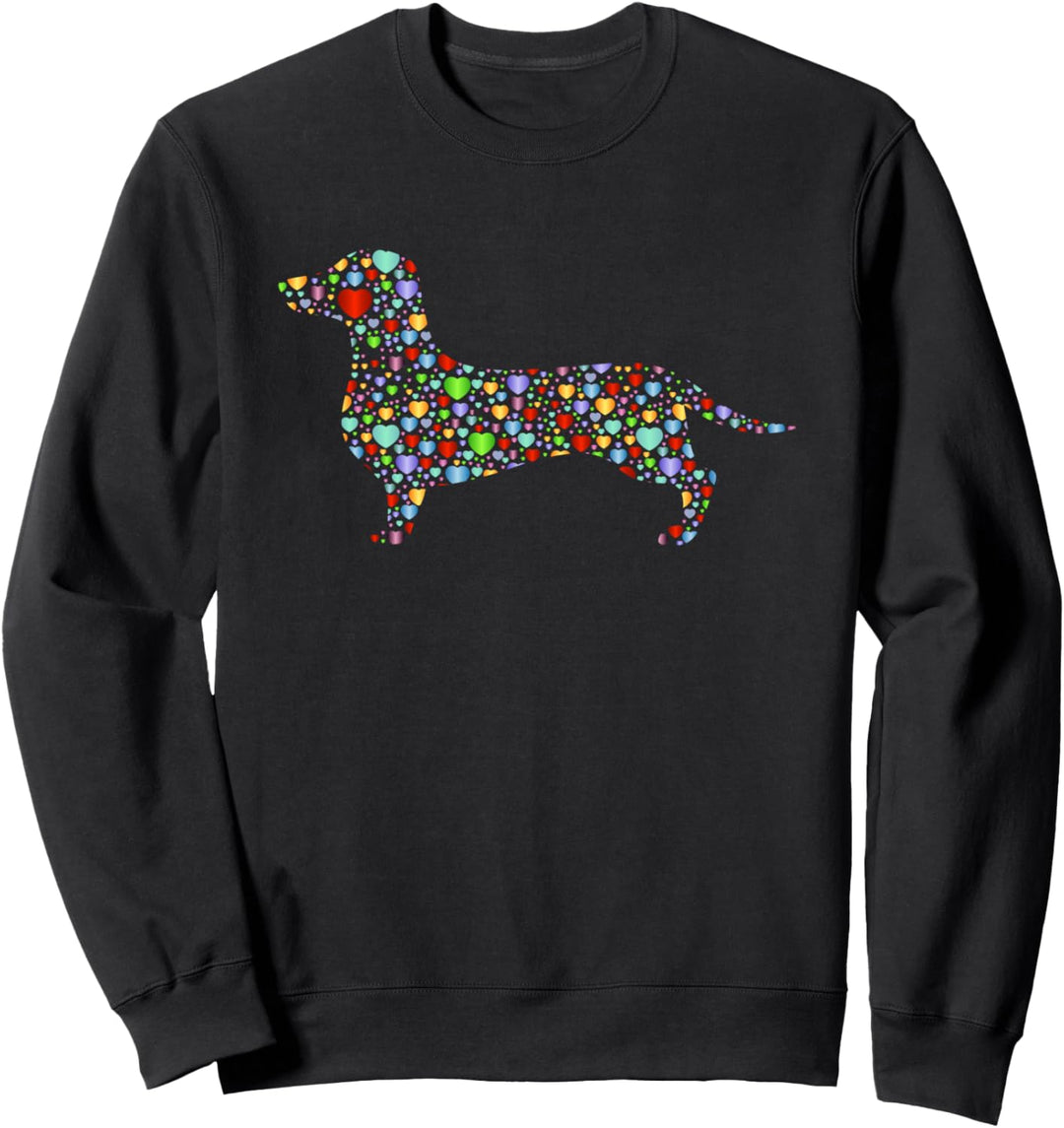 Dackelherz-Silhouetten Geschenkhalter Dackel Hundefreunde Sweatshirt