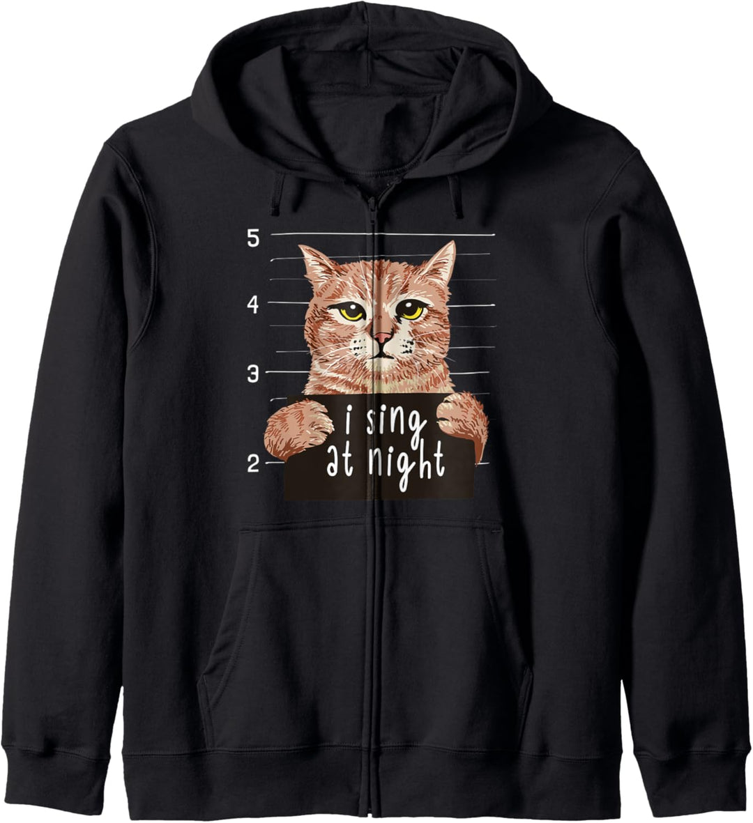 Lustiges Katzen Gefängnis Kätzchen I sing at night Katze Kapuzenjacke