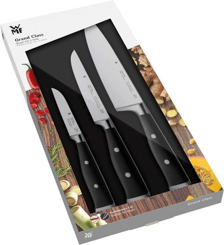 WMF Grand Class Messerset 3teilig, Made in Germany, 3 Messer geschmiedet, Küchenmesser, Performance