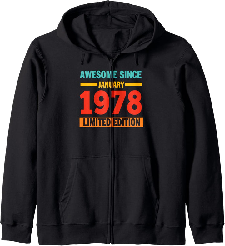 Awesome Since January 1978 46 Years Old 46th Birthday Kapuzenjacke