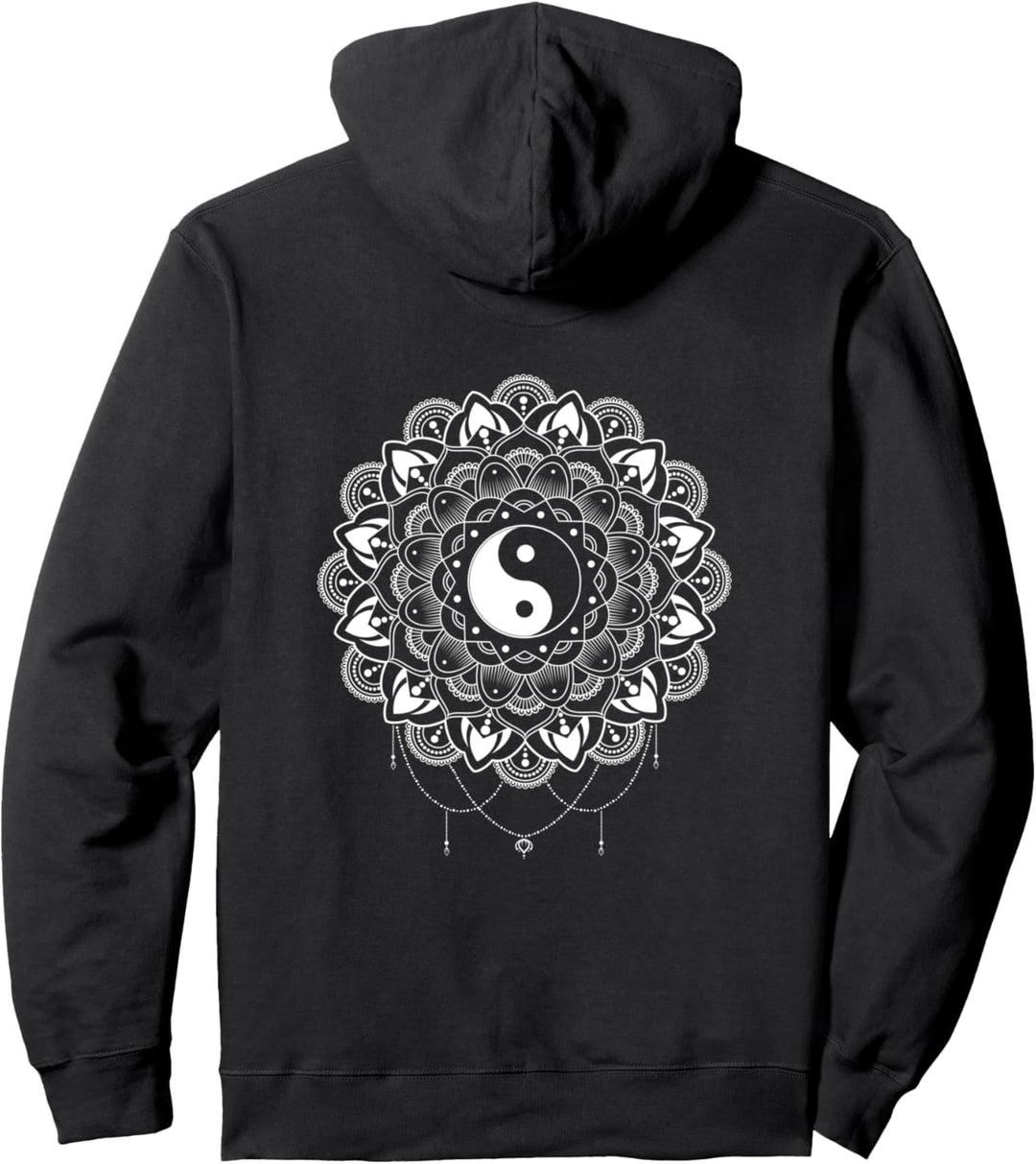Yin Yang Zen Meditationsmandala, Schwarz / Weiss Pullover Hoodie