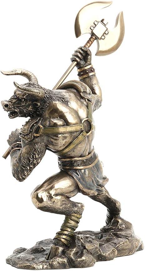 Veronese Design Minotaurus Die Kreatur aus dem Labyrinth, 34 cm hoch, Kaltgussbronze, Kunstharz, Min