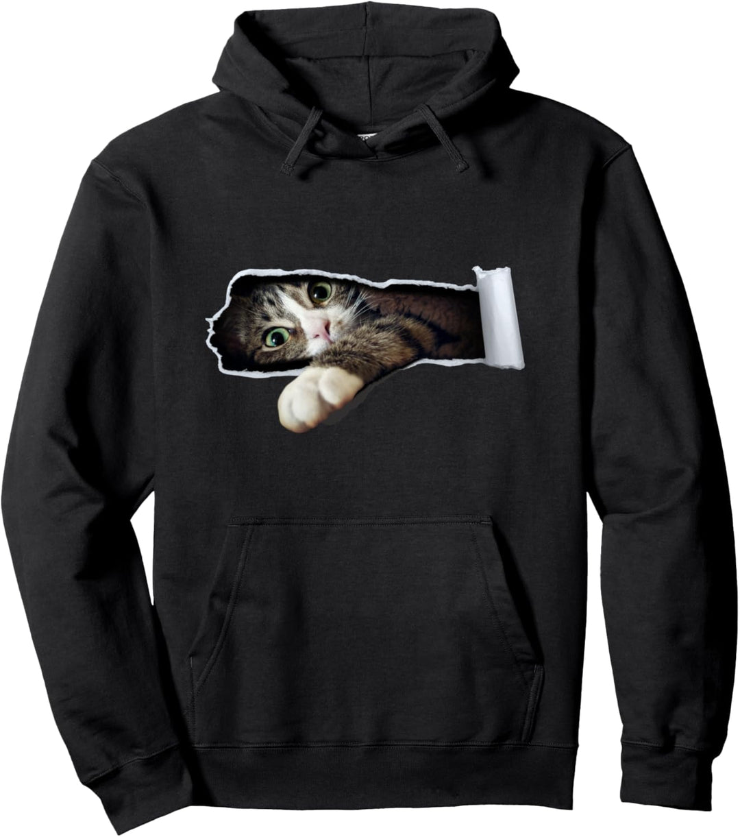 Hauskatze zerrissen T-Shirt - Katzen Shirt für Katzenmama Pullover Hoodie