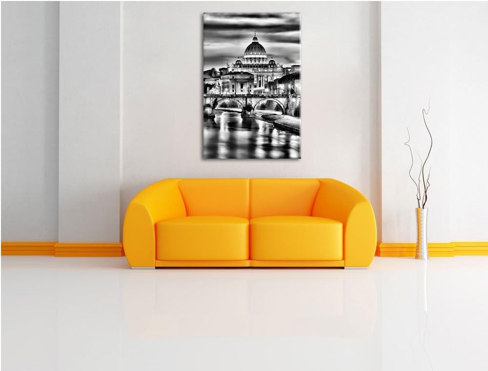 Pixxprint Vatikan Petersplatz / 100x70cm Leinwandbild bespannt auf Holzrahmen/Wandbild Kunstdruck De