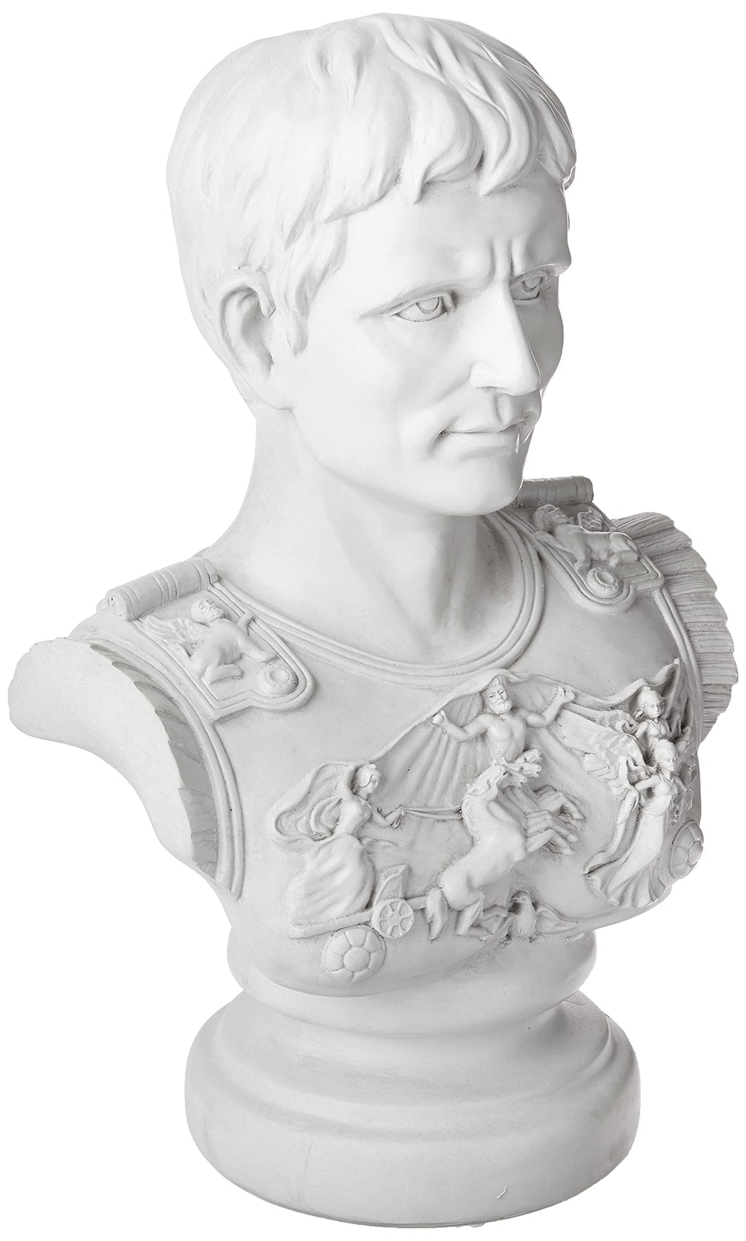 Design Toscano Augustus Caesar Primaporta Büstenstatue, Polyresin, antikes steingrau, 46 cm Einzelbe