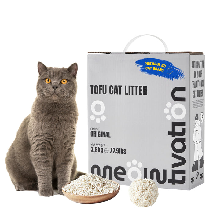 Tofu Katzenstreu - Klumpend, Pflanzlich aus Erbsenhülsen, 99% Staubfrei, Optimale Geruchskontrolle,